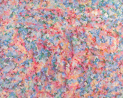 An abstract pointillism painting